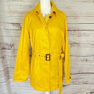 Banana Republic Yellow Trench Coat Women’s Large Cotton Belted Classic jacket